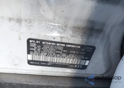 2022 Mitsubishi Outlander Es 2.5 S-Awc из США, поврежденный, VIN JA4J4TA82NZ049745